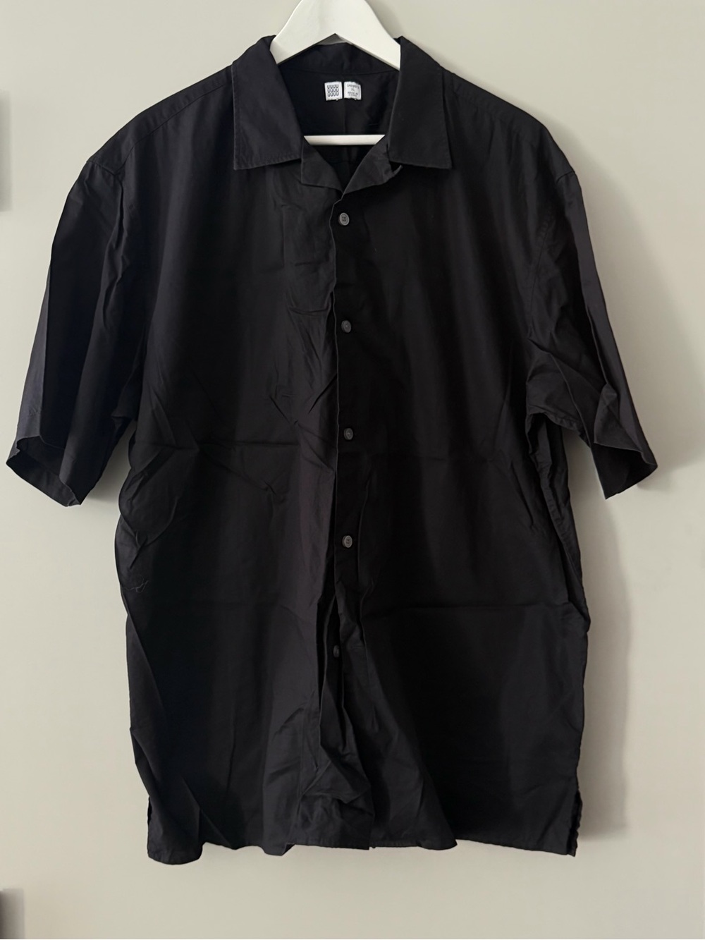 Uniqlo Black Short Sleeve Camp Collar Shirt